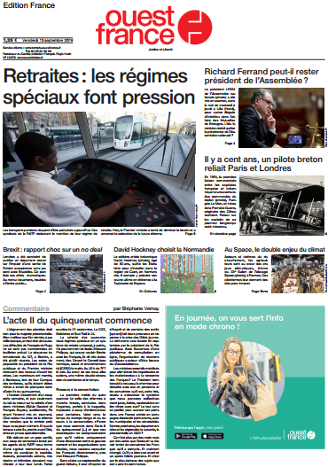 Ouest-France Édition France Du Vendredi 13 Septembre 2019