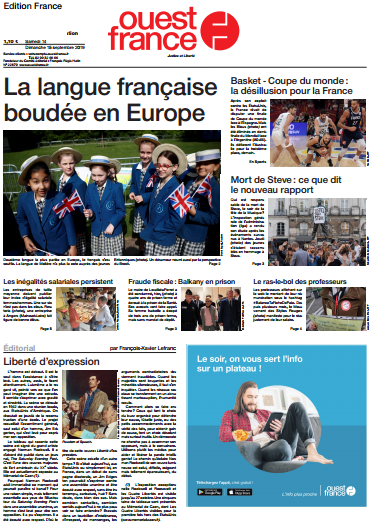 Ouest-France Édition France Du Samedi 14 Septembre 2019