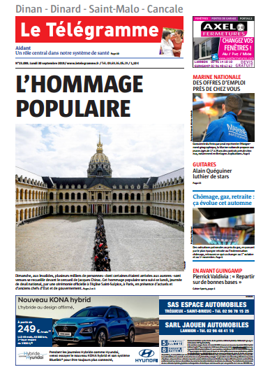 Le Télégramme (9 Editions) Du Lundi 30 Septembre 2019