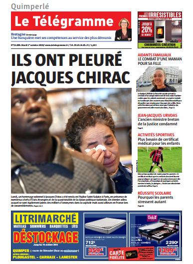Le Télégramme (9 Editions) Du Mardi 1 Octobre 2019