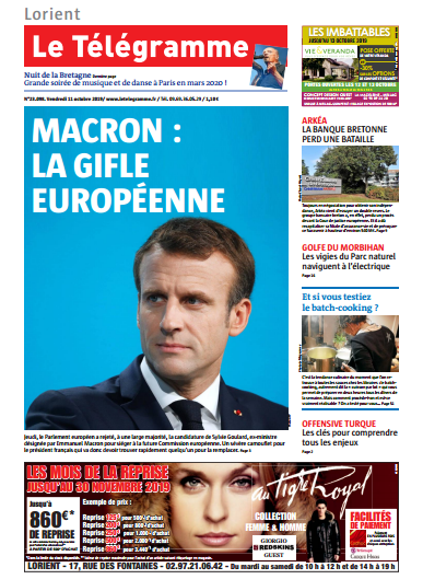 Le Télégramme (9 Editions) Du Vendredi 11 Octobre 2019