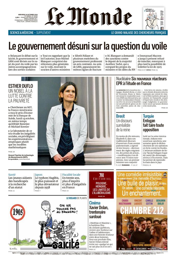   Le Monde Du Mercredi 16 Octobre 2019