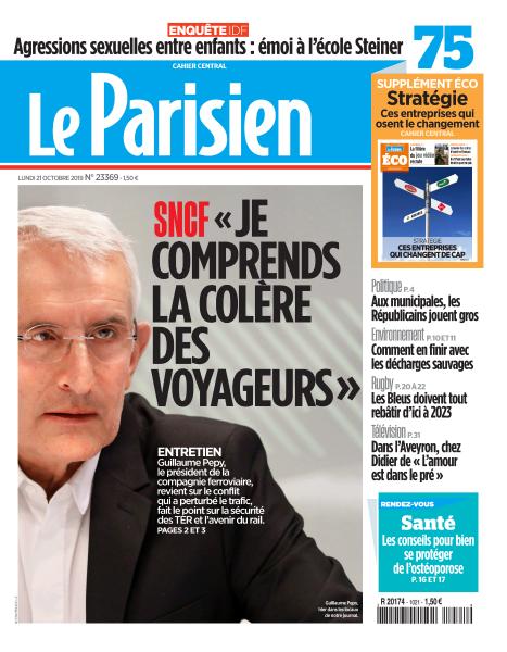 Le Parisien Du Lundi 21 Octobre 2019