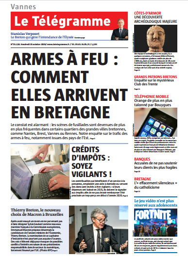 Le Telegramme ( 9 Editions) Du Vendredi 25 Octobre 2019
