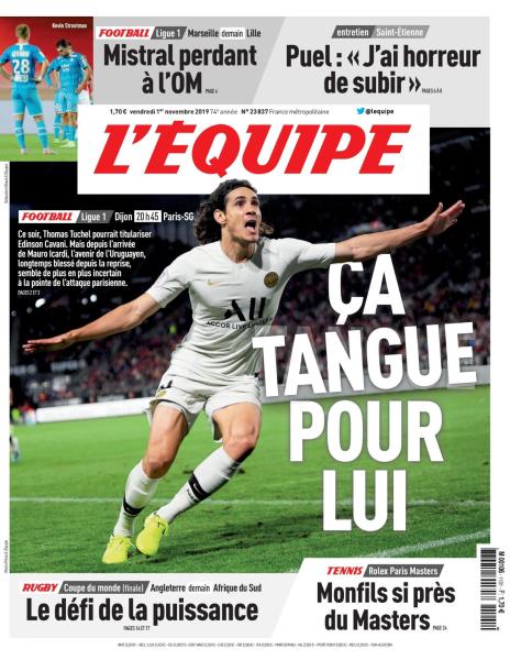 L'Équipe Du Vendredi 1er Novembre 2019