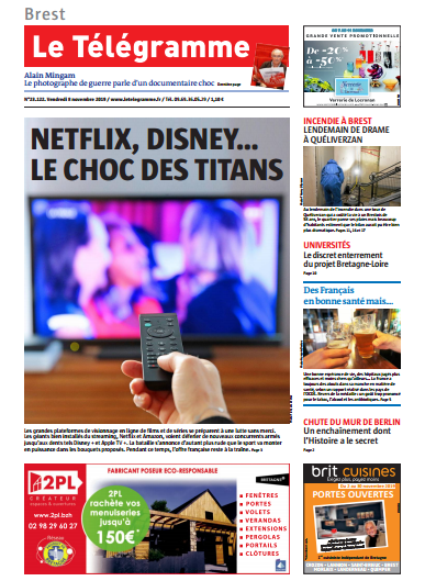 Le Télégramme ( 6 Editions) Du Vendredi 8 Novembre 2019