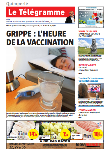  Le Telegramme ( 6 Editions) Du Jeudi 7 Novembre 2019