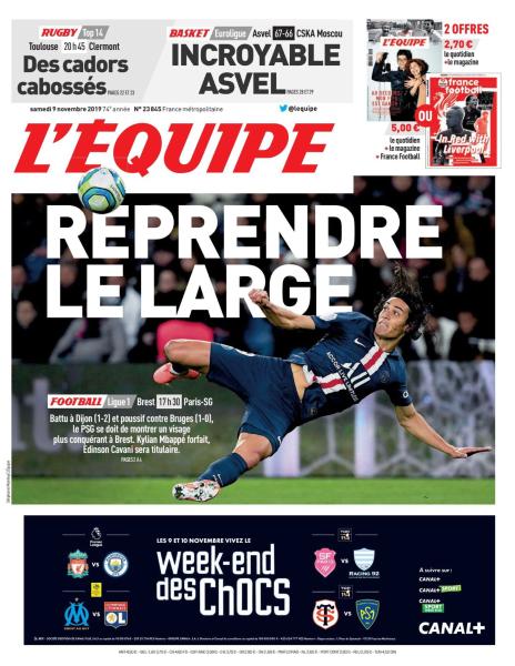 L'Équipe Du Samedi 9 Novembre 2019
