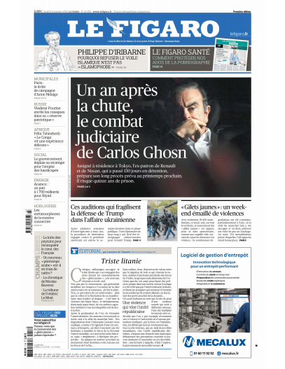 Le Figaro Du Lundi 18 Novembre 2019