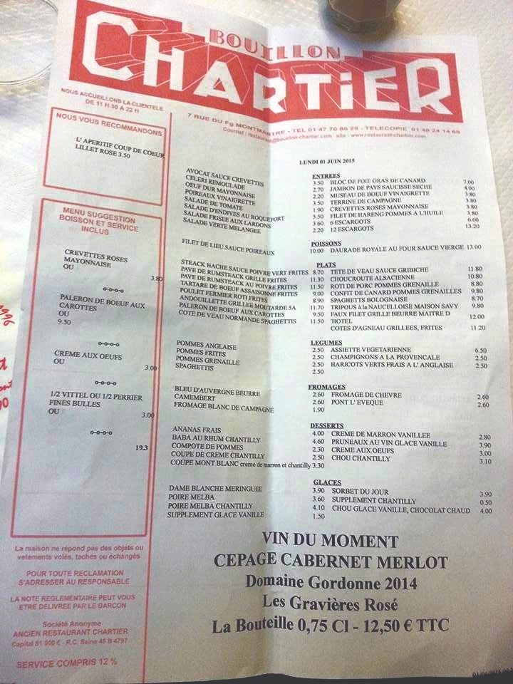 J'AI DÉJEUNÉ A COTE DU MARIVAUX.CHEZ CHARTIER.