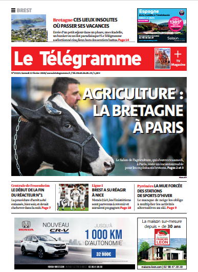 Le Télégramme (2 Editions) Du Samedi 22 Février 2020