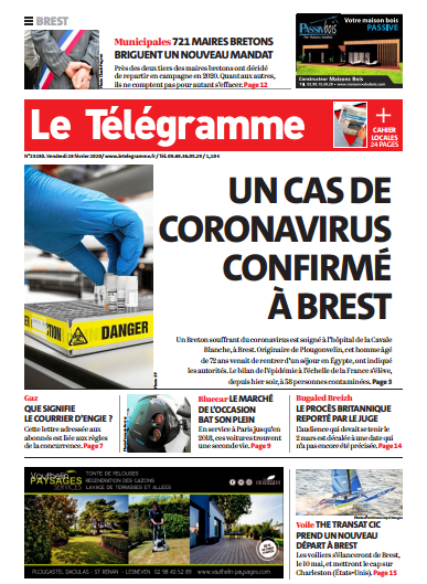 Le Télégramme (2 Editions) Du Vendredi 28 Février 2020