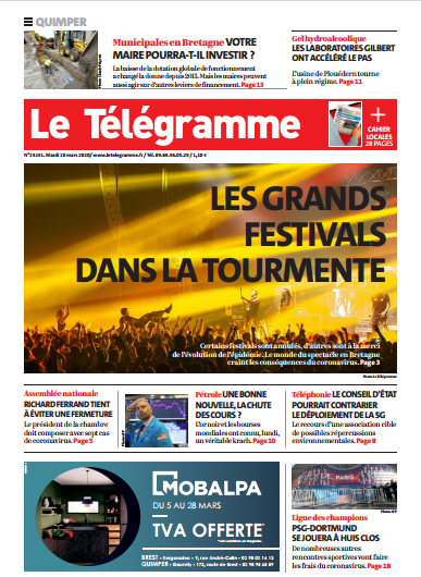 Le Télégramme (2 Editions) Du Mardi 10 Mars 2020
