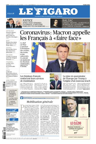 Le Figaro & 3 Supplément spécial Du Vendredi 13 Mars 2020