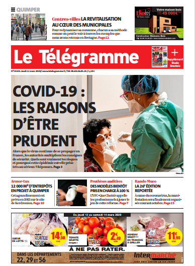 Le Télégramme (2 Editions) Du Jeudi 12 Mars 2020
