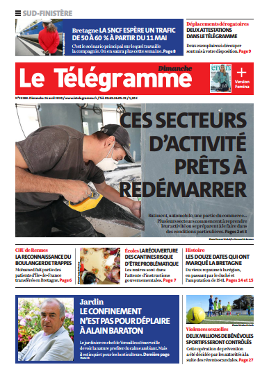  Le Télégramme (3 Editions) Du Dimanche 26 Avril 2020