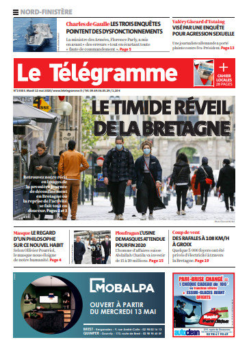 Le Télégramme (3 Editions) Du Mardi 12 Mai 2020