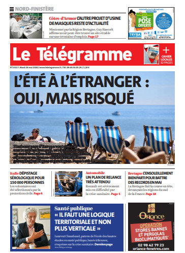 Le Télégramme (3 Éditions) Du Mardi 26 Mai 2020