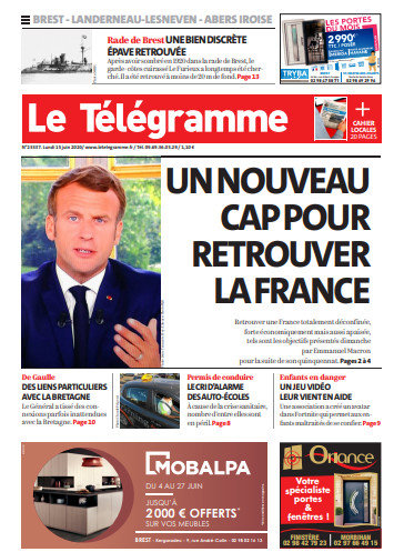Le Télégramme (3 Éditions) Du Lundi 15 Juin 2020