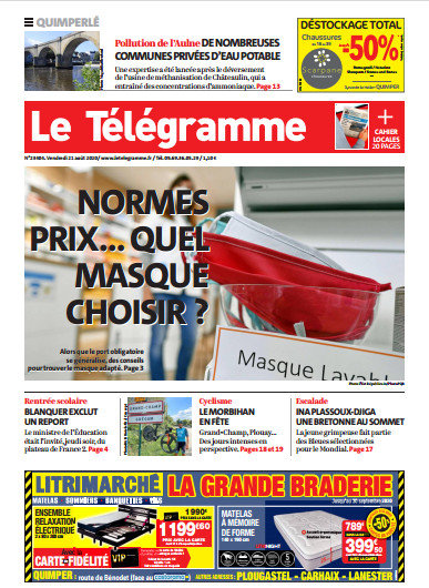 Le Télégramme (3 Éditions) Du Vendredi 21 Août 2020