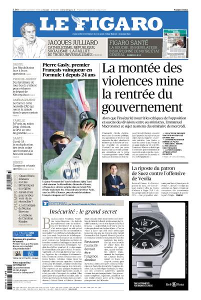 Le Figaro Du Lundi 7 Septembre 2020
