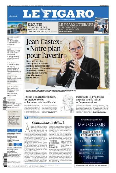 Le Figaro Du Jeudi 3 Septembre 2020