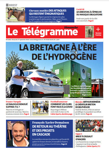 Le Télégramme (3 Éditions) Du Dimanche 27 Septembre 2020