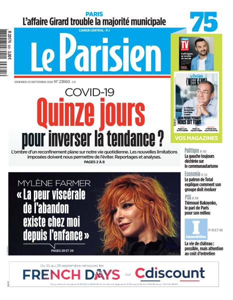 Le Parisien Du Vendredi 25 Septembre 2020