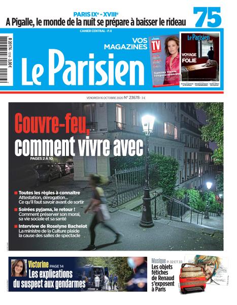 Le Parisien Du Vendredi 16 Octobre 2020