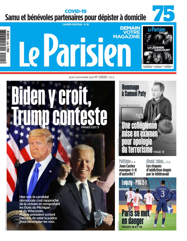  Le Parisien Du Jeudi 5 Novembre 2020