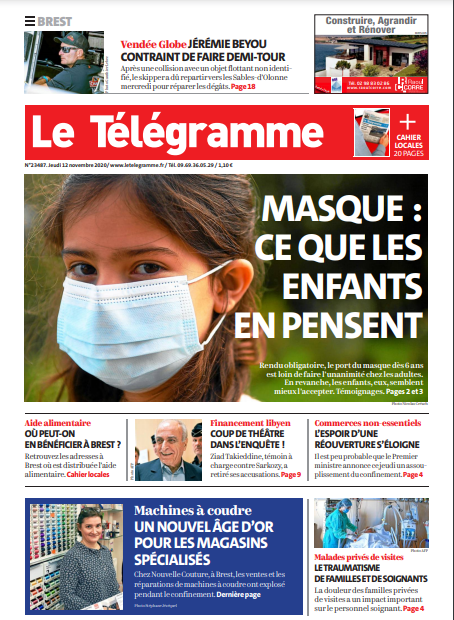  Le Télégramme (3 Éditions) Du Jeudi 12 Novembre 2020