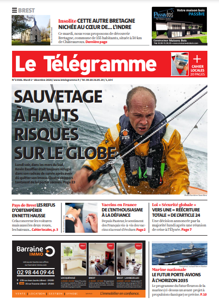 Le Télégramme (3 Éditions) Du Mardi 1er Décembre 2020