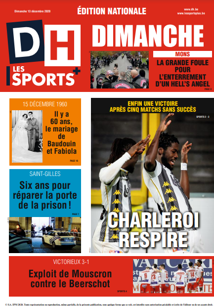 journaux Belges Du Dimanche 13 Décembre 2020