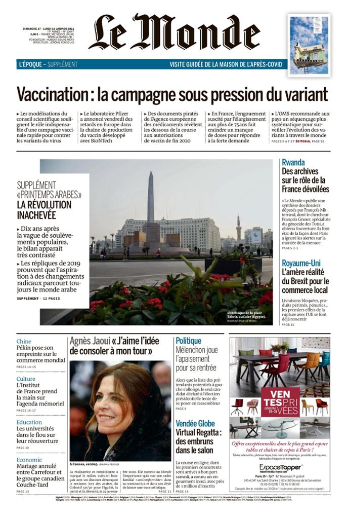 Le Monde Du Dimanche 17 & Lundi 18 Janvier 2021