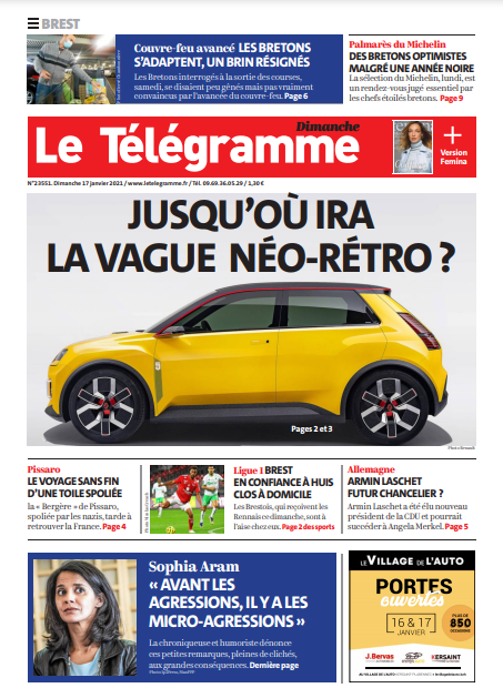 Le Télégramme (3 Éditions) Du Dimanche 17 Janvier 2021