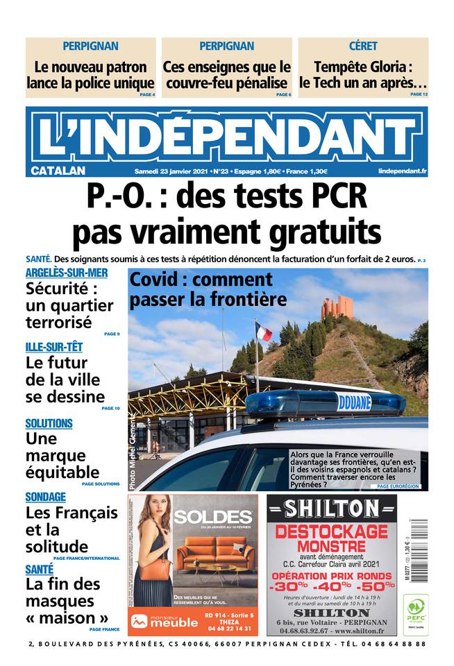L'Indépendant (3 Éditions) Du Samedi 23 Janvier 2021