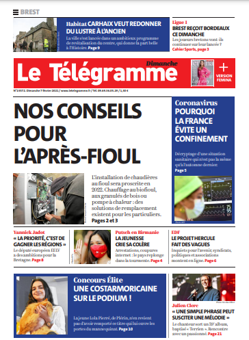 Le Télégramme (3 Éditions) Du Dimanche 7 Février 2021
