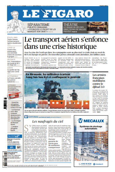 Le Figaro Du Mardi 2 Février 2021
