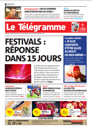 Le Télégramme (3 Éditions) Du Jeudi 4 Février 2021