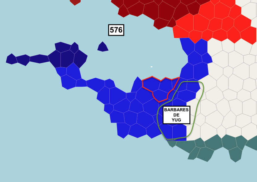 La Clovanie et la situation supposée des Barbares de Yug en 576