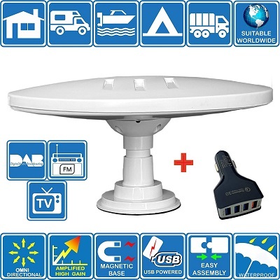 Antenne Omnidirectionnelle TNT DVB-T2 FM DAB Helio Magnet