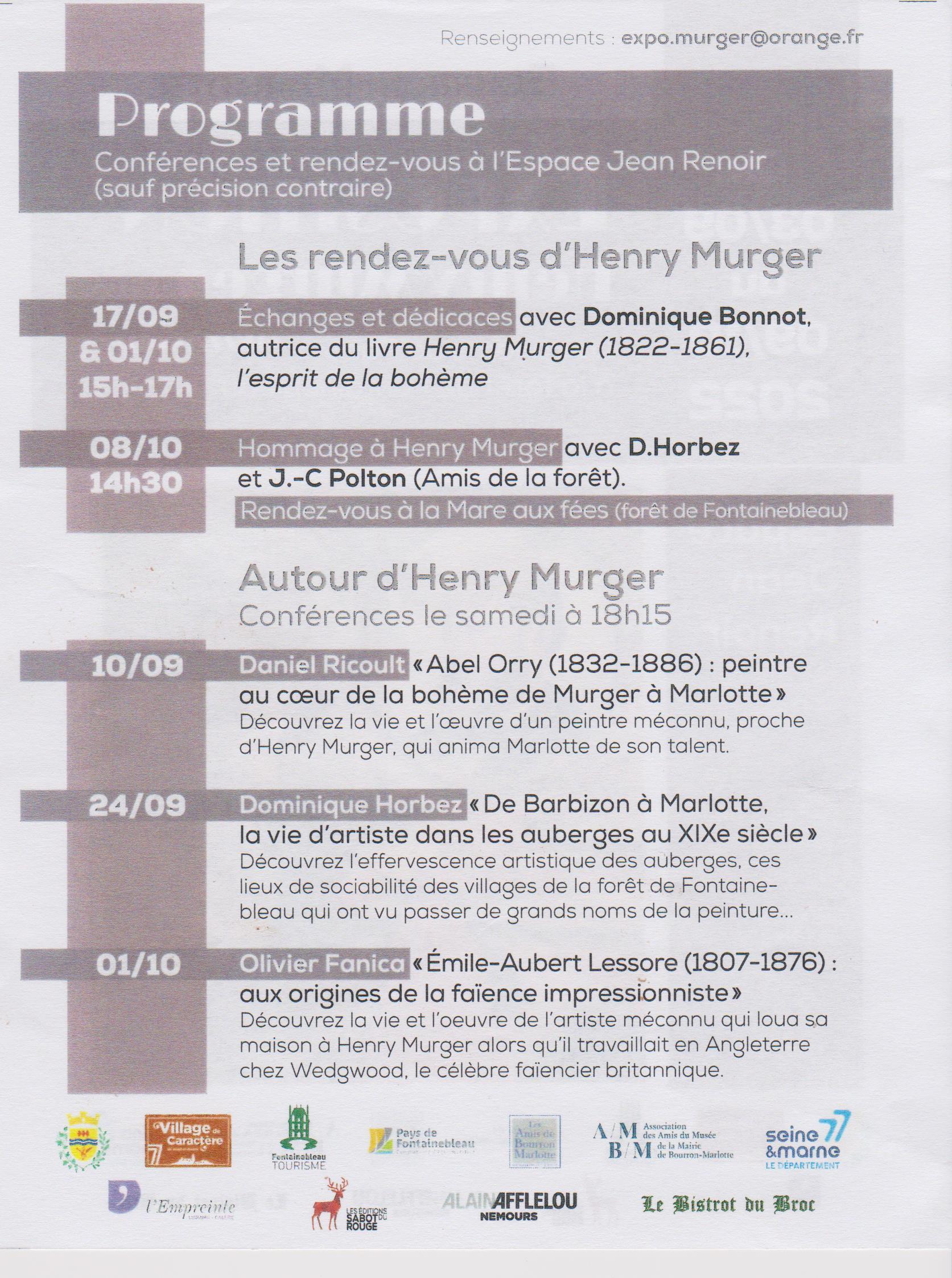 Exposition Henry Murger - Bourron Marlotte