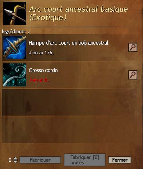 Arc court ancestral basique (Exotique)